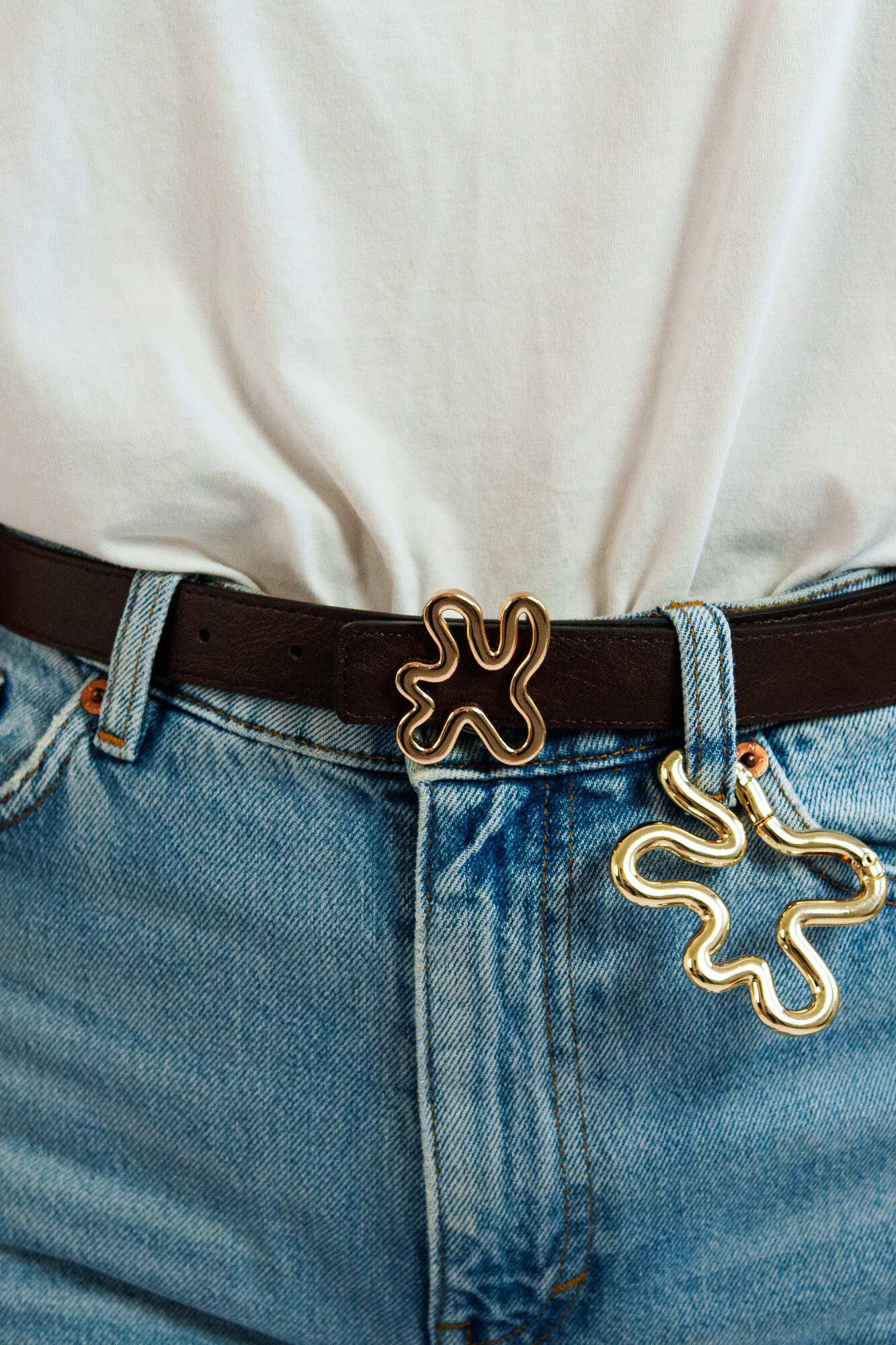 Swirl hook nøglering - guldfarvet